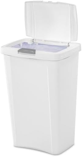 STERILITE 10458004 Touch Can, White, 13 Gallon