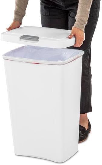 STERILITE 10458004 Touch Can, White, 13 Gallon