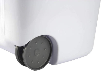 Sterilite Ultra Wheeled Laundry Hamper with Lid, Handle and Wheels for Easy Rolling of Clothes to and from The Laundry Room, Plastic, White, 1-Pack