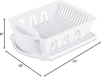 Sterilite 06218006 Sink Dish Rack Drainer, White