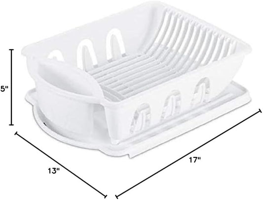 Sterilite 06218006 Sink Dish Rack Drainer, White