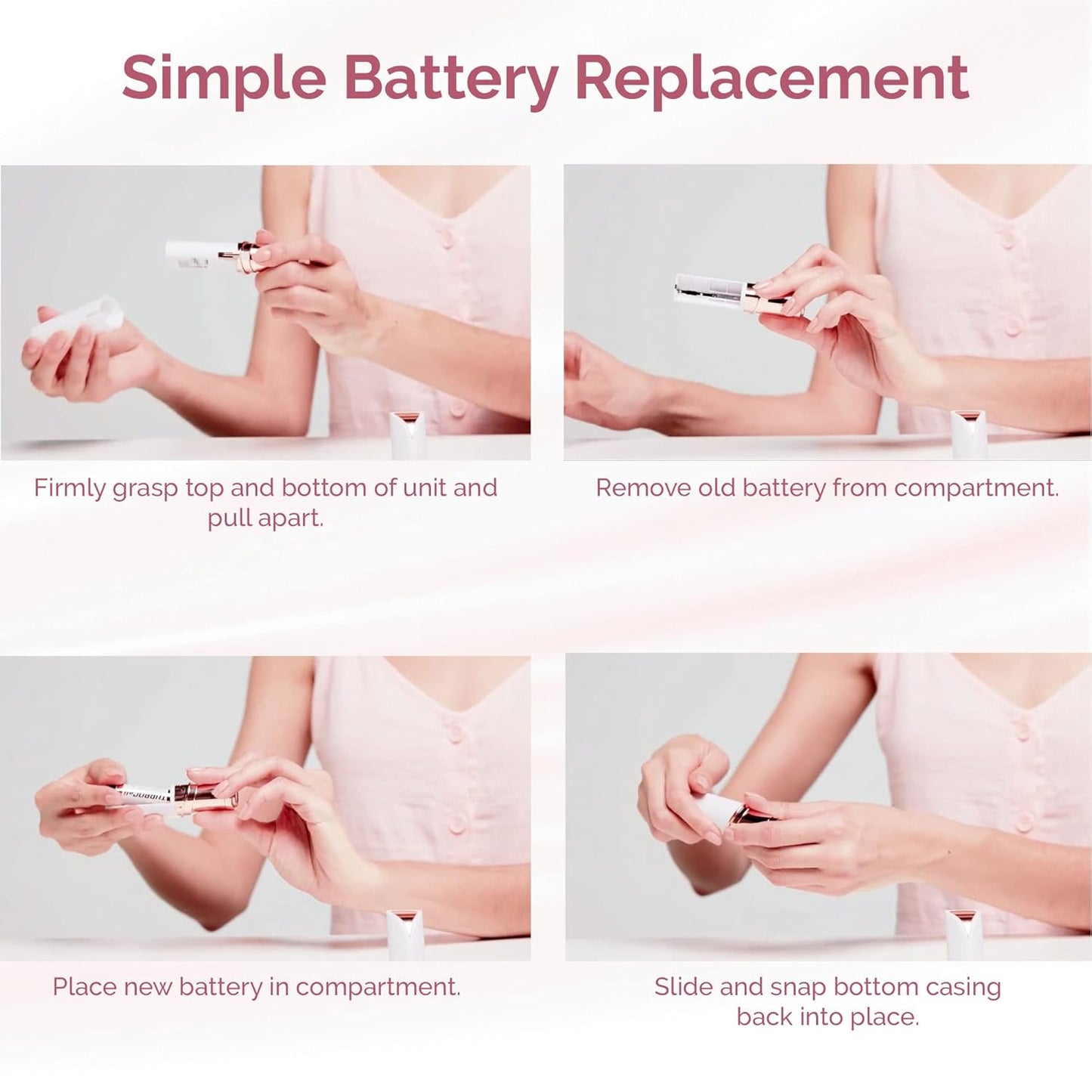 Finishing Touch Flawless Women's Painless Hair Remover , White/Rose Gold