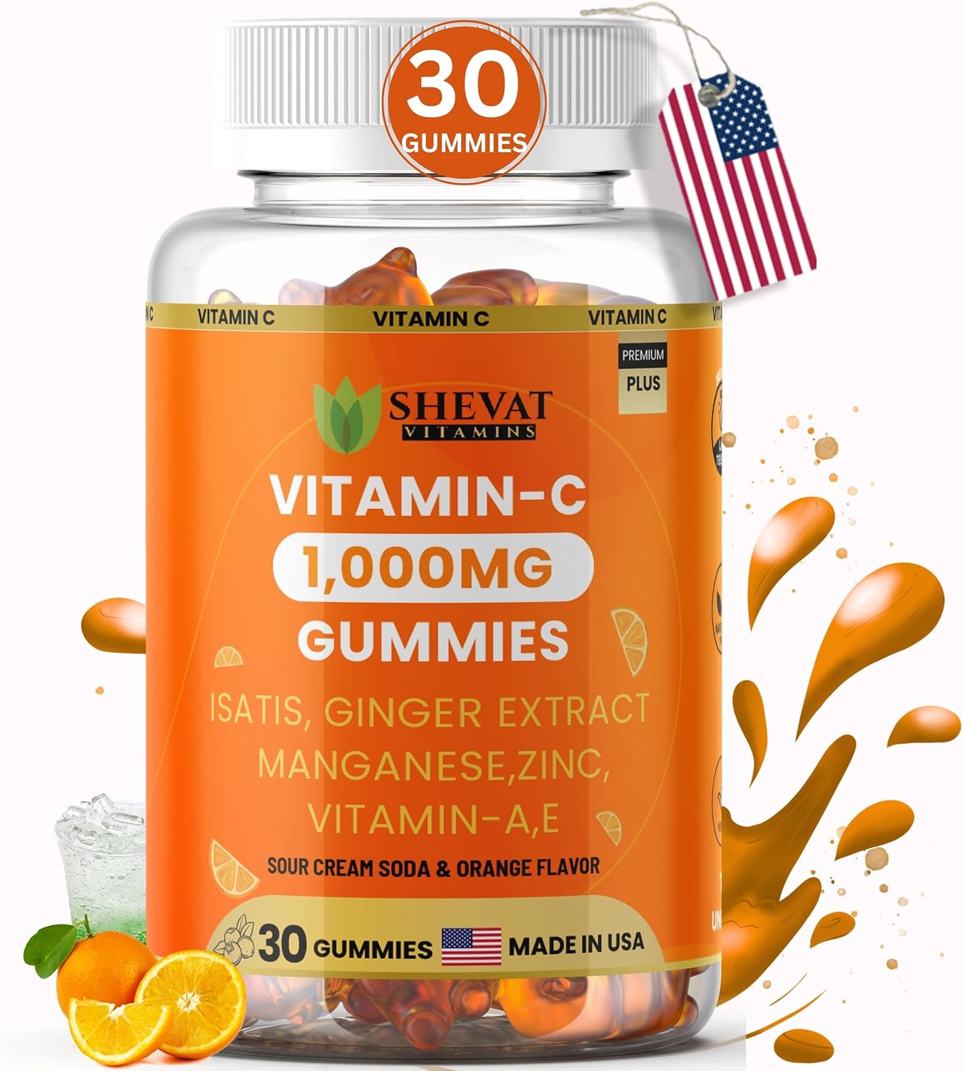 Vitamin C Gummies 1000mg for Adults & Kids, Chewable Multivitamin for Immune System
