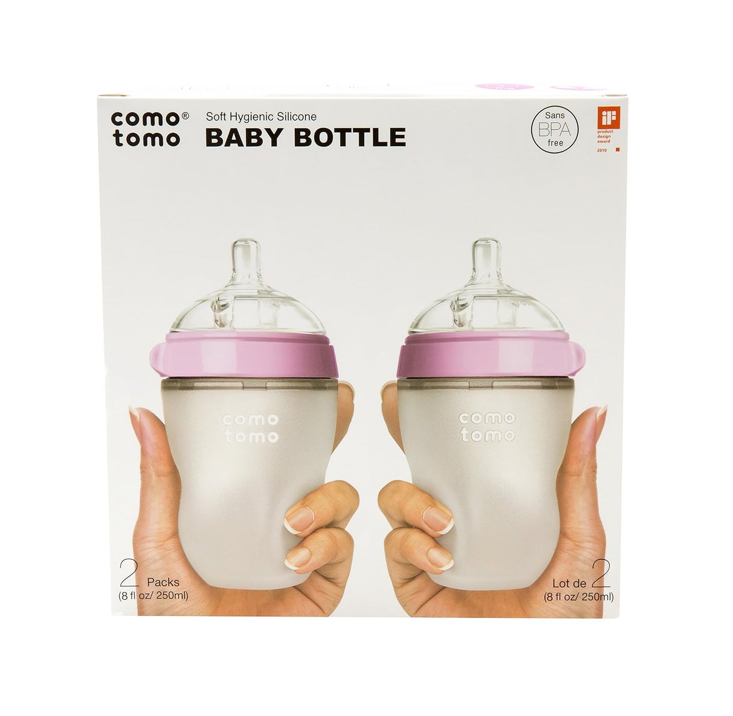 Comotomo Natural Feel 8oz. Bottle, 4 Pack - Pink