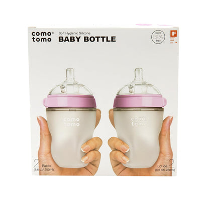 Comotomo Natural Feel 8oz. Bottle, 4 Pack - Pink